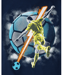 Childrens Place Navy Soccer Graphic Tee